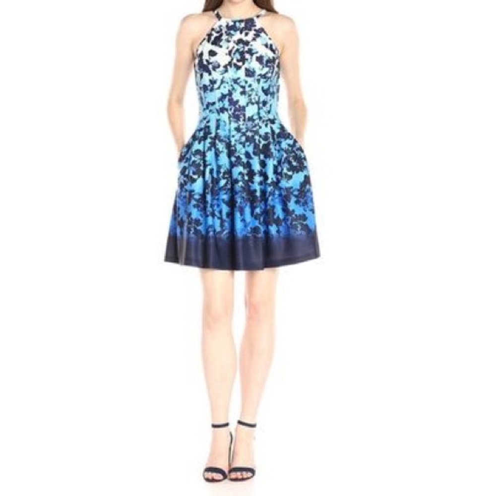 Vince Camuto floral fit and flare halter dress